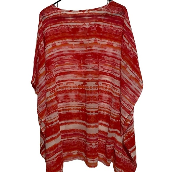 Kaktus Summer Sheer Short Sleeve Poncho Top Size Small Medium - Picture 2 of 3